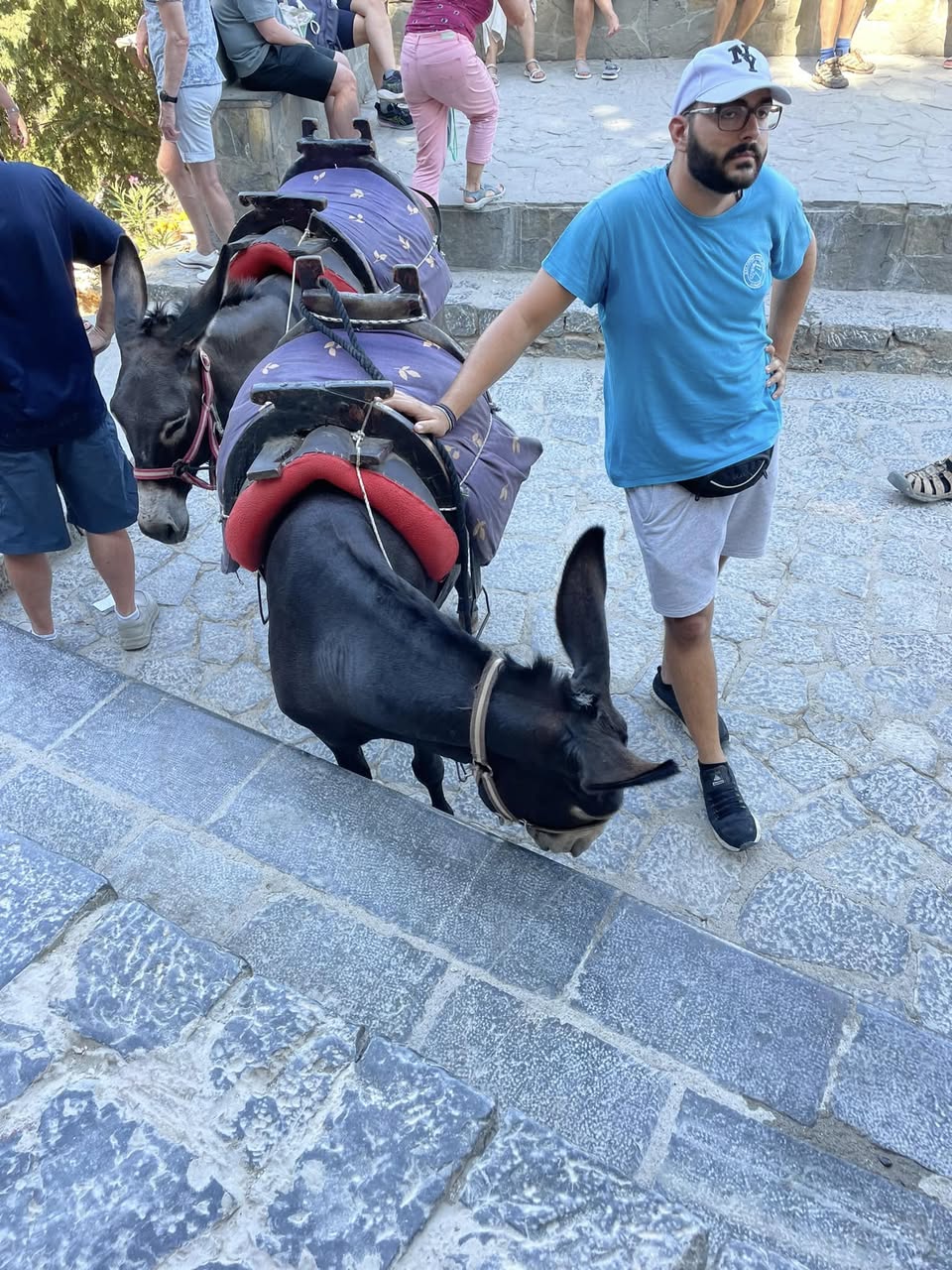 Navigating cobblestone paths in Greece