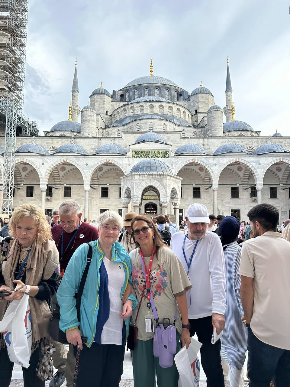 Travel Helpers clients visiting the Blue Mosque in Istanbul